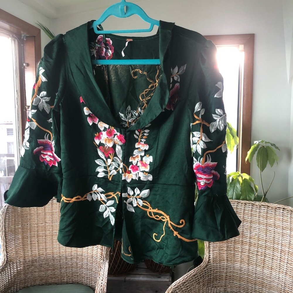 Free People silk top!